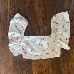 Floral Puff Sleeve Crop Top